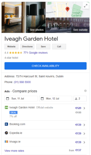 Net Affinity Google Hotel Search
