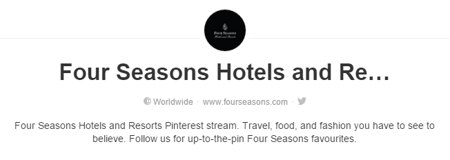 Four Seasons Hotel Pinterest Page