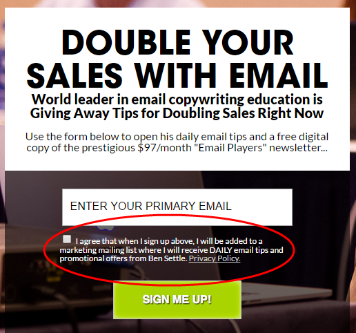 Inform people on what to expect from your email marketing