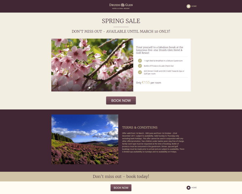 druids glen landing pages