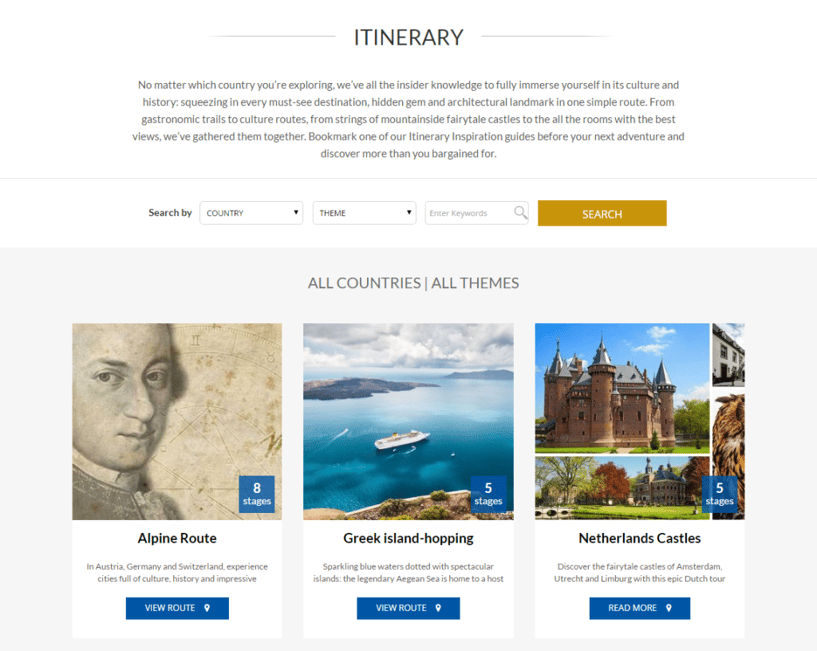 historic hotels of europe itinerary page