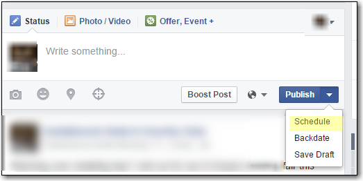 schedule facebook post