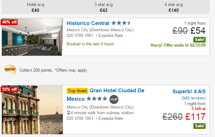 expedia urgency and scarcity