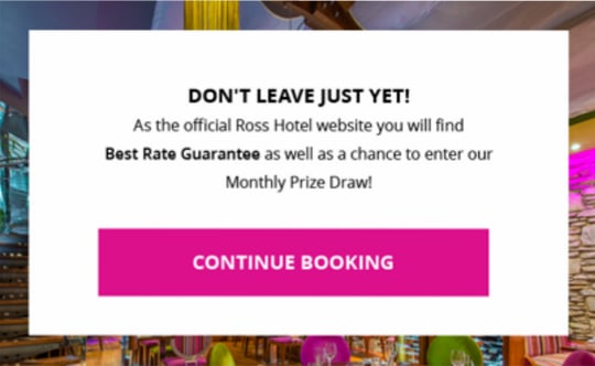 ross hotel booking abandonment offer